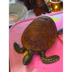 AT-1Vintage Sadka Brass Brown Turtle Lamp